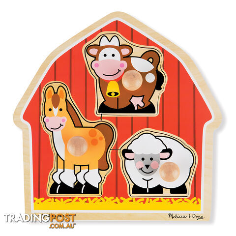 Melissa & Doug Barnyard Animals 3 Piece Jumbo Knob Jigsaw Puzzle - Melissa & Doug - Toys Games & Puzzles GTIN/EAN/UPC: 000772020541