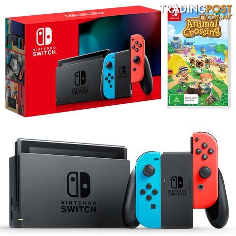 Nintendo Switch Neon Joy-Con Console with Animal Crossing: New Horizons Bundle - Nintendo - Switch Console GTIN/EAN/UPC: 9318113992114
