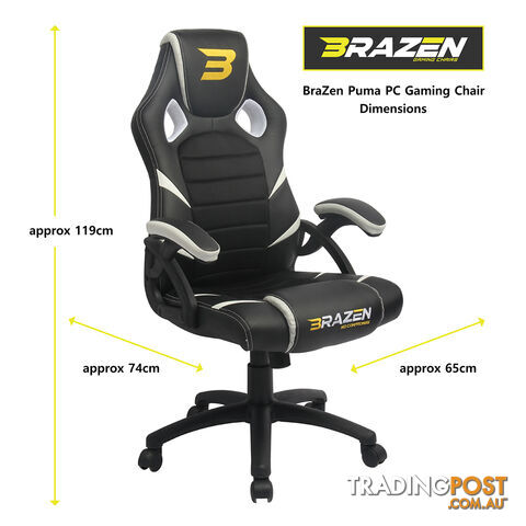Brazen Puma PC Gaming Chair (White) - Brazen Gaming Chairs - Gaming Chair GTIN/EAN/UPC: 5060216442341 - photo 2 of 4