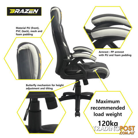 Brazen Puma PC Gaming Chair (White) - Brazen Gaming Chairs - Gaming Chair GTIN/EAN/UPC: 5060216442341 - photo 3 of 4