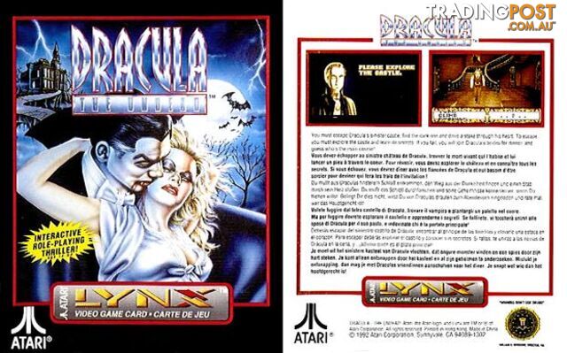 Dracula the Undead (Atari Lynx) - Atari - Retro Lynx Software GTIN/EAN/UPC: 077000021182 - photo 2 of 2