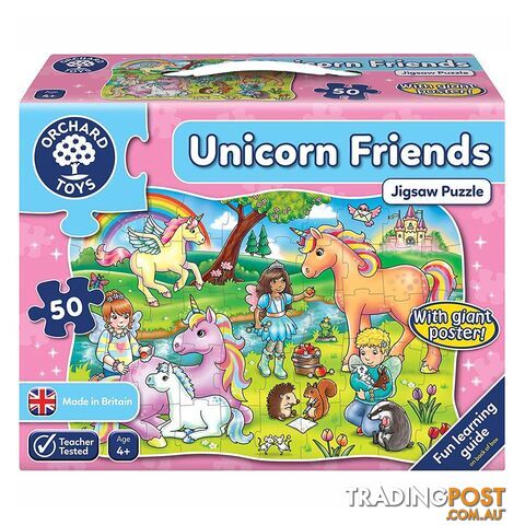 Orchard Toys Unicorn Friends Puzzle & Poster 50 Piece Jigsaw Puzzle - Orchard Toys - Tabletop Jigsaw Puzzle GTIN/EAN/UPC: 5011863000248