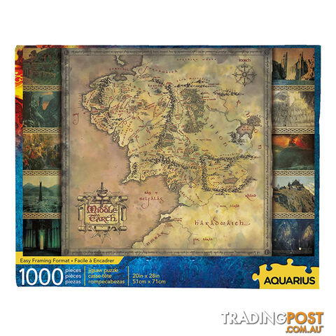 Aquarius Lord Of The Rings Middle Earth Map 1000 Piece Jigsaw Puzzle - Aquarius - Tabletop Jigsaw Puzzle GTIN/EAN/UPC: 840391148840