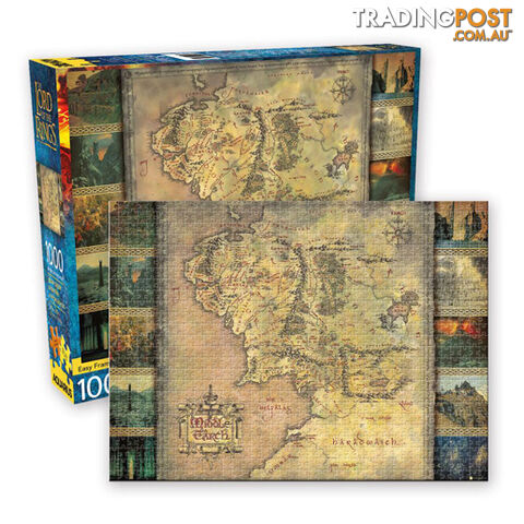 Aquarius Lord Of The Rings Middle Earth Map 1000 Piece Jigsaw Puzzle - Aquarius - Tabletop Jigsaw Puzzle GTIN/EAN/UPC: 840391148840 - photo 2 of 2