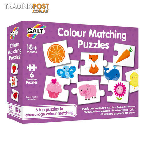 Galt Toys Colour Matching Puzzles 6 x 3 Piece Jigsaw Puzzles - James Galt & Co. Ltd. - Toys Baby, Toddler & Preschool GTIN/EAN/UPC: 5011979591739