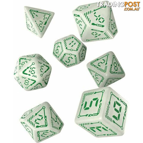 Digital Glowing Dice Radiant And Green Set 7 Piece Polyhedral Dice Set - Q Workshop - Tabletop Accessory GTIN/EAN/UPC: 5907699496020