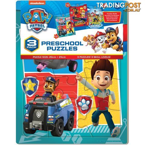 Paw Patrol Preschool 52 Piece Jigsaw Puzzles 3 Pack - Crown Products - Toys Games & Puzzles GTIN/EAN/UPC: 9317762186769