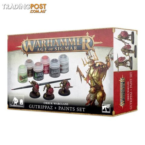 Warhammer: Age of Sigmar Orruk Warclans Gutrippaz + Paints Set - Games Workshop - Tabletop Miniatures GTIN/EAN/UPC: 5011921157556