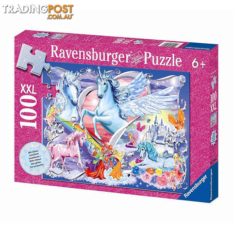 Ravensburger Amazing Unicorns Glitter 100 Piece XXL Jigsaw Puzzle - Ravensburger - Tabletop Jigsaw Puzzle GTIN/EAN/UPC: 4005556139286