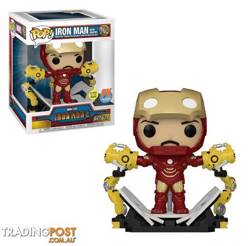 Iron Man 2 Iron Man MKIV with Gantry Glow in the Dark Deluxe POP! Vinyl - Funko - Merch Pop Vinyls GTIN/EAN/UPC: 889698567725