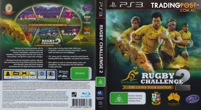Rugby Challenge 2: The Lions Tour Edition [Pre-Owned] (PS3) - Tru Blu Entertainment - Retro P/O PS3 Software GTIN/EAN/UPC: 9312590123672 - photo 2 of 7