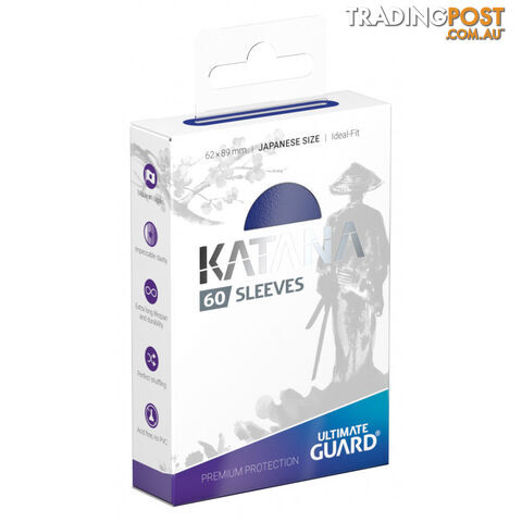 Ultimate Guard Katana Sleeves 60 Japanese Size Sleeves (Blue) - Ultimate Guard - Tabletop Trading Cards Accessory GTIN/EAN/UPC: 4056133014847