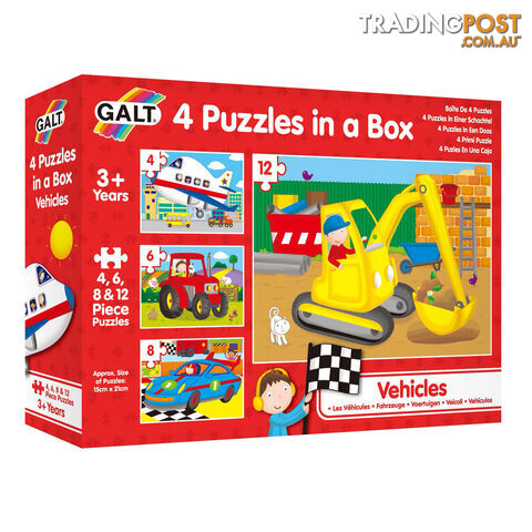 Galt 4 Puzzles in a Box Vehicles 4-12 Piece Jigsaw Puzzle - James Galt & Co. Ltd. - Toys Games & Puzzles GTIN/EAN/UPC: 5011979554659