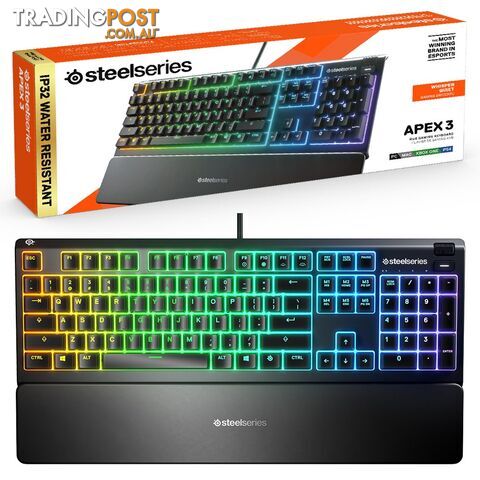 Steelseries Apex 3 Hybrid RGB Mechanical Keyboard - Steelseries - PC Accessory GTIN/EAN/UPC: 5707119038805