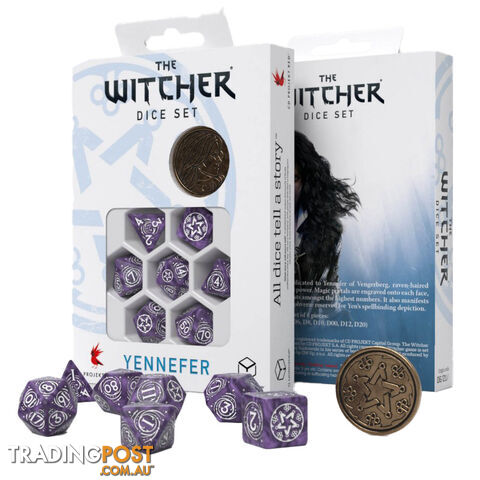 Q Workshop The Witcher Yennefer Lilac & Gooseberries Dice Set - Q Workshop - Tabletop Accessory GTIN/EAN/UPC: 5907699496051