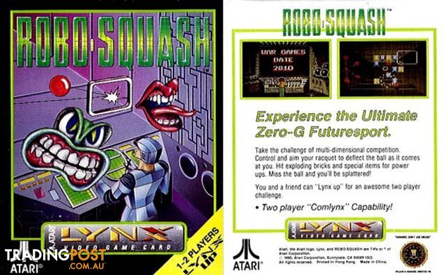 Robo-Squash (Atari Lynx) - Atari - Retro Lynx Software GTIN/EAN/UPC: 077000020611 - photo 2 of 2