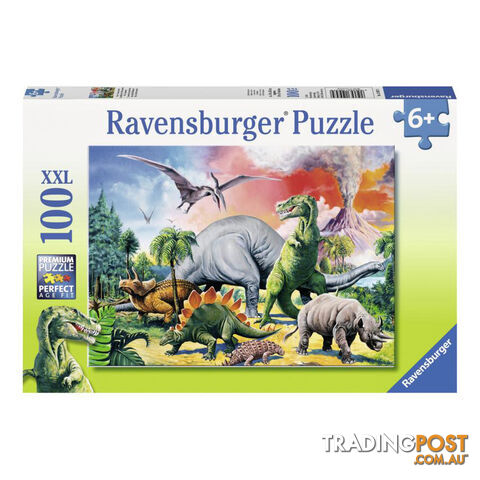 Ravensburger Among The Dinosaurs 100 Piece XXL Jigsaw Puzzle - Ravensburger - Tabletop Jigsaw Puzzle GTIN/EAN/UPC: 4005556109579
