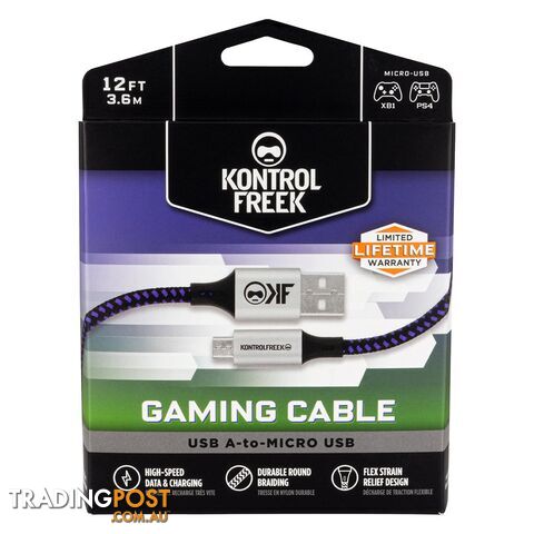 KontrolFreek USB A to Micro USB 12ft Cable for Xbox One and PS4 - KontrolFreek - PC Accessory GTIN/EAN/UPC: 850007079352