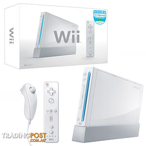 Nintendo Wii White Console + Wii Sports (With Gamecube Ports) (Boxed) [Pre-Owned] - Nintendo - P/O Wii Console