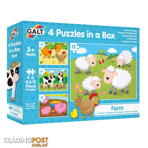 Galt 4 Puzzles in a Box Farm 4-12 Piece Jigsaw Puzzle - James Galt & Co. Ltd. - Toys Games & Puzzles GTIN/EAN/UPC: 5011979553270