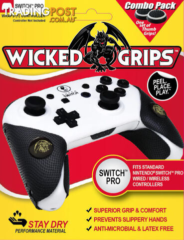 Wicked Grips Pro Controller Grip & Thumb Grip Combo for Switch Pro Controller - Wicked Grips - Switch Accessory GTIN/EAN/UPC: 867175000484