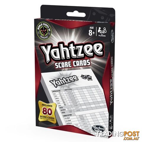 Yahtzee Score Cards 80 Pack - Hasbro Gaming - Tabletop Card Game GTIN/EAN/UPC: 5010994700331