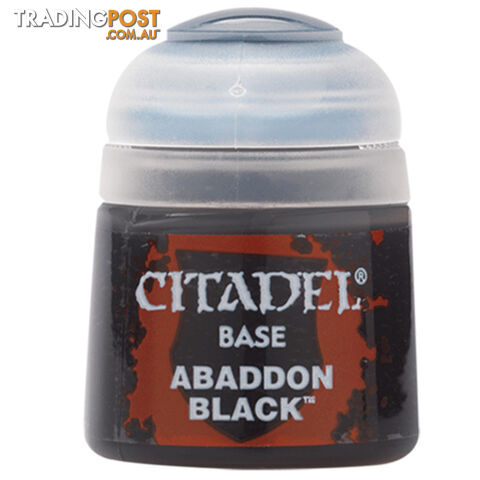 Citadel 12ml Base Paint (Abaddon Black) - Games Workshop - Tabletop Miniatures GTIN/EAN/UPC: 5011921026524