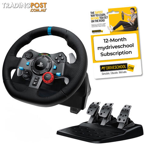 Logitech G29 Driving Force Racing Wheel with myDRIVESCHOOL 12-Month Subscription Bundle - Logitech - Racing Simulation GTIN/EAN/UPC: 097855112781