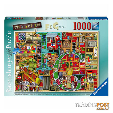 Ravensburger Awesome Alphabet F & G 1000 Piece Jigsaw Puzzle - Ravensburger - Tabletop Jigsaw Puzzle GTIN/EAN/UPC: 4005556167616