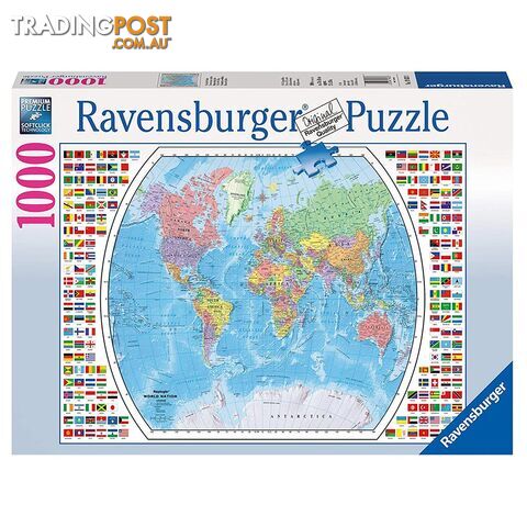 Ravensburger Political World Map 1000 Piece Jigsaw Puzzle - Ravensburger - Tabletop Jigsaw Puzzle GTIN/EAN/UPC: 4005556196333