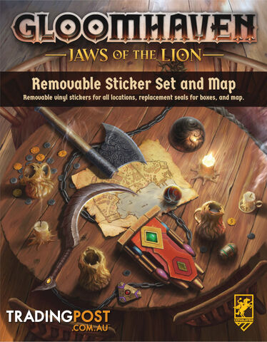 Gloomhaven Jaws of the Lion Removable Sticker Set & Map - Cephalofair Games - Tabletop Accessory GTIN/EAN/UPC: 644216609963