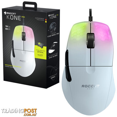 ROCCAT KONE Pro Ergonomic Performance Gaming Mouse (White) - Roccat - PC Accessory GTIN/EAN/UPC: 731855504060