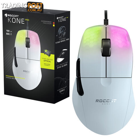 ROCCAT KONE Pro Ergonomic Performance Gaming Mouse (White) - Roccat - PC...