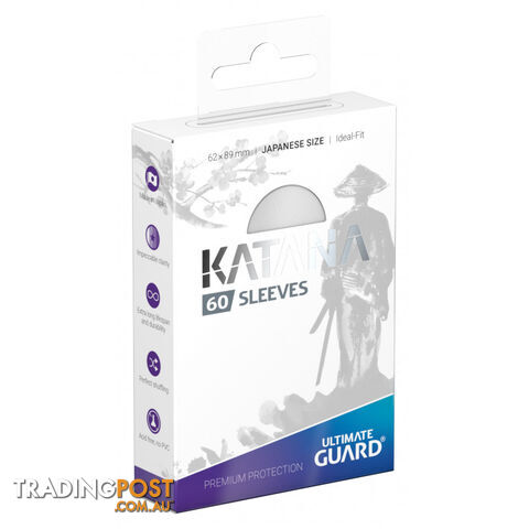Ultimate Guard Katana Sleeves 60 Japanese Size Sleeves (White) - Ultimate Guard - Tabletop Trading Cards Accessory GTIN/EAN/UPC: 4056133014878