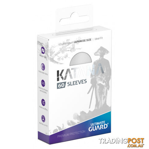 Ultimate Guard Katana Sleeves 60 Japanese Size Sleeves (White) - Ultimate Guard - Tabletop Trading Cards Accessory GTIN/EAN/UPC: 4056133014878