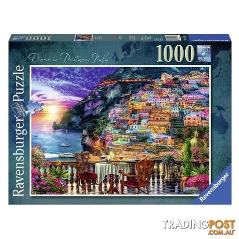 Ravensburger Dinner in Positano Italy 1000 Piece Jigsaw Puzzle - Ravensburger - Tabletop Jigsaw Puzzle GTIN/EAN/UPC: 4005556152636