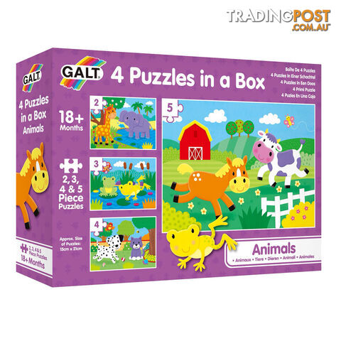 Galt 4 Puzzles in a Box Animals 2-5 Piece Jigsaw Puzzle - James Galt & Co. Ltd. - Toys Games & Puzzles GTIN/EAN/UPC: 5011979590534