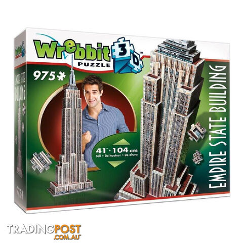Wrebbit Empire State Building 3D 975 Piece Jigsaw Puzzle - Wrebbit Puzzles - Tabletop Puzzle Game GTIN/EAN/UPC: 665541020070