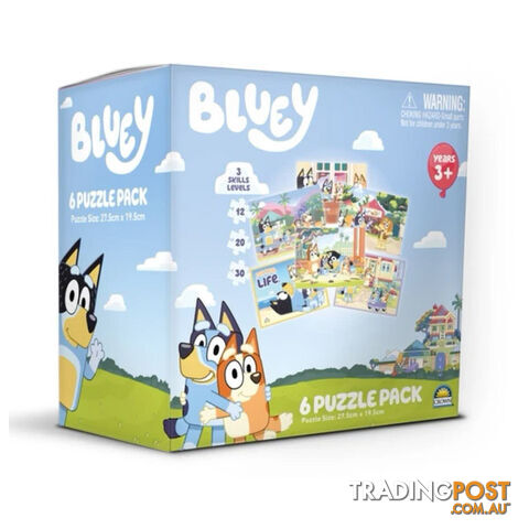 Bluey 6-in-1 Jigsaw Puzzle Pack - Crown Products - Toys Games & Puzzles GTIN/EAN/UPC: 9317762186042