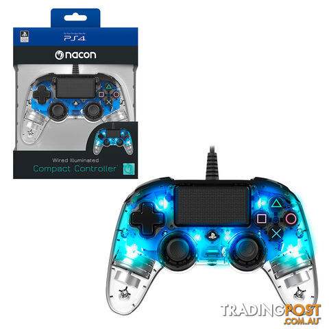 Nacon Blue Wired Illuminated Compact Controller for PlayStation 4 - Nacon - PS4 Accessory GTIN/EAN/UPC: 3499550360806