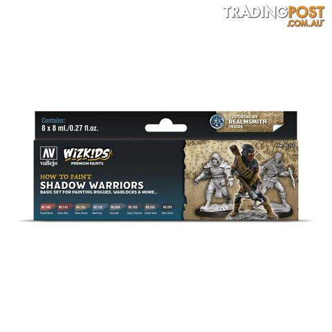 Wizkids Premium Paint Set By Vallejo: Shadow Warriors - Acrylicos Vallejo S.L. - Tabletop Miniatures GTIN/EAN/UPC: 8429551802536