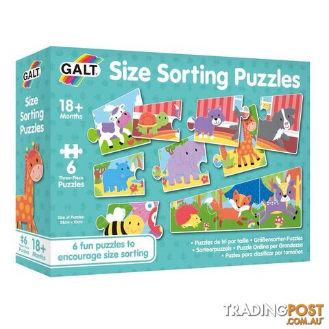 Galt Size Sorting Puzzles 6 x 3 Piece Jigsaw Puzzles - James Galt & Co. Ltd. - Toys Games & Puzzles GTIN/EAN/UPC: 5011979591678