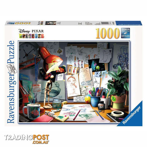 Ravensburger Disney Pixar The Artist Desk 1000 Piece Jigsaw Puzzle - Ravensburger - Tabletop Jigsaw Puzzle GTIN/EAN/UPC: 4005556194322