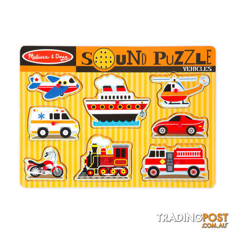 Melissa & Doug Vehicles 8 Piece Sound Jigsaw Puzzle - Melissa & Doug - Toys Games & Puzzles GTIN/EAN/UPC: 000772007252