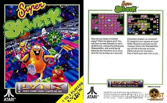 Super Sqweek (Atari Lynx) - Atari - Retro Lynx Software GTIN/EAN/UPC: 077000021472 - photo 2 of 2