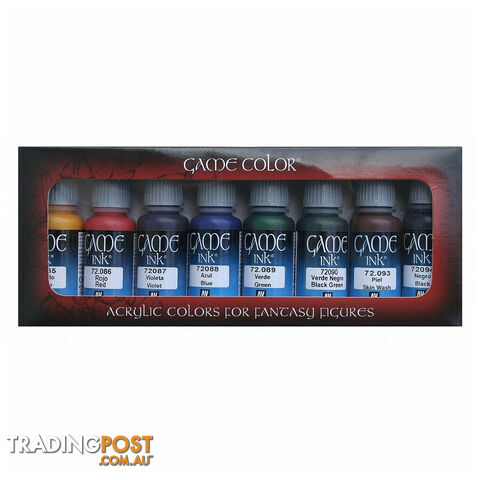 Vallejo Game Colour, Colours for Fantasy Figures 8 Colour Set Inks Tintas - Acrylicos Vallejo S.L. - Tabletop Miniatures GTIN/EAN/UPC: 8429551722964