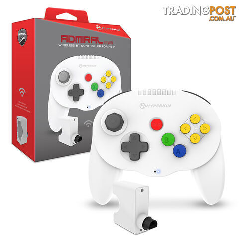 Hyperkin Admiral Premium Wireless Controller for N64 (White) - Hyperkin - Retro...