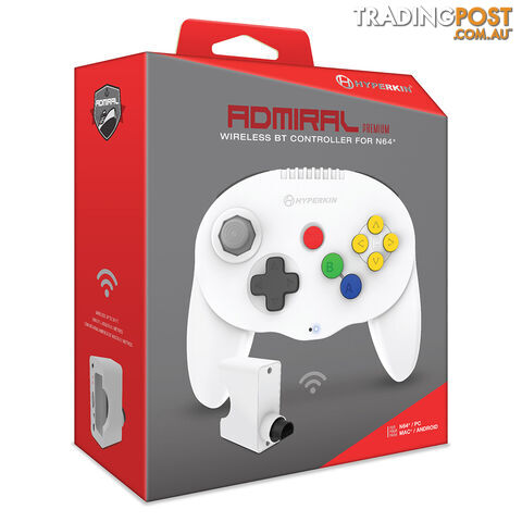 Hyperkin Admiral Premium Wireless Controller for N64 (White) - Hyperkin - Retro N64 Accessory GTIN/EAN/UPC: 810007710655 - photo 3 of 3
