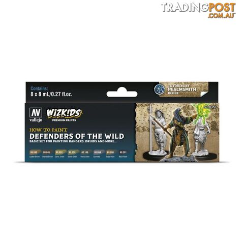 Wizkids Premium Paint Set By Vallejo: Defenders of the Wild - Acrylicos Vallejo S.L. - Tabletop Miniatures GTIN/EAN/UPC: 8429551802550