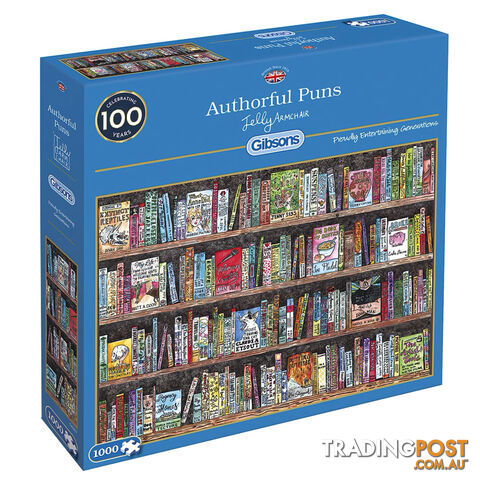 Gibsons Authorful Puns 1000 Piece Jigsaw Puzzle - Gibsons - Tabletop Jigsaw Puzzle GTIN/EAN/UPC: 5012269062571
